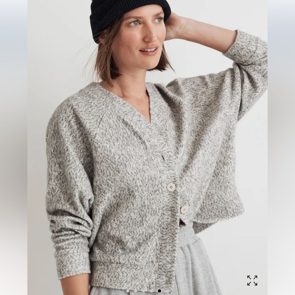Madewell Brushed Bouclé Raglan-Sleeve Cardigan Small